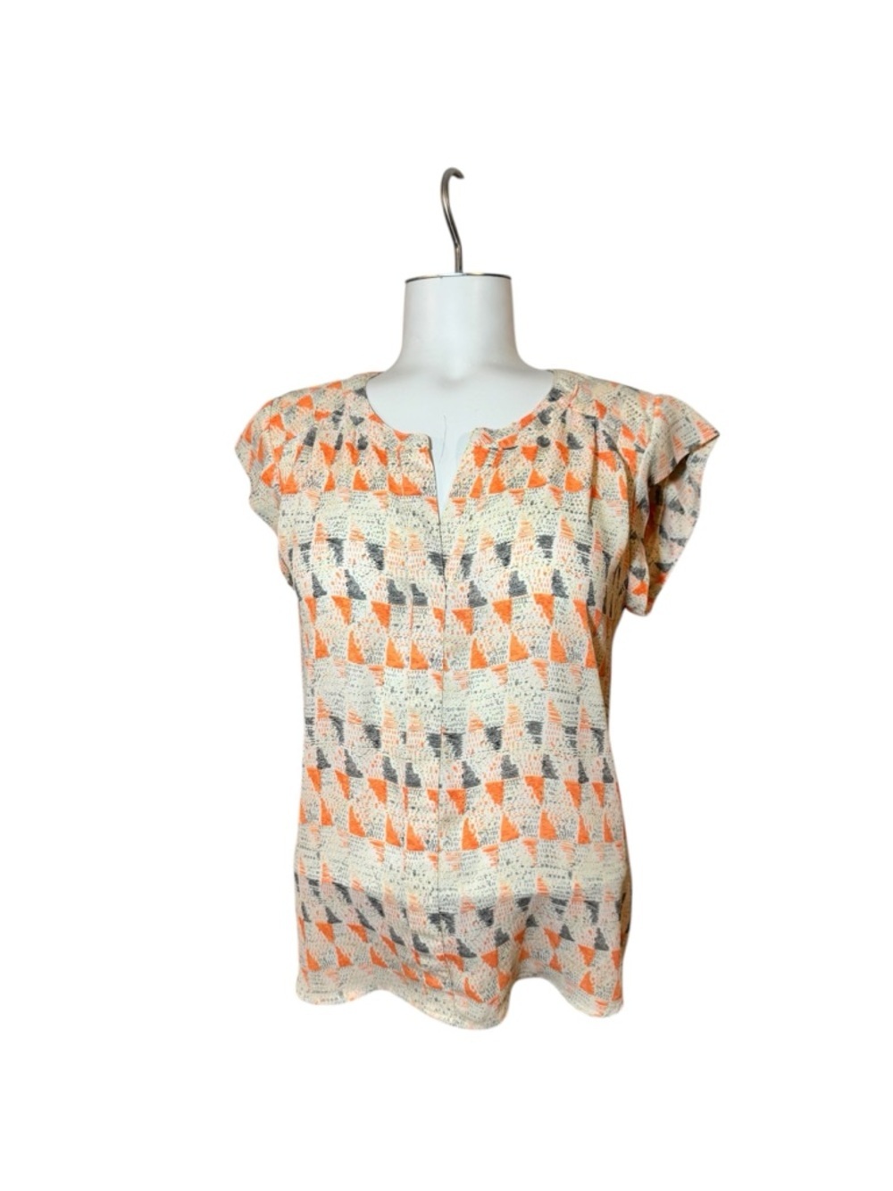 Pattern Orange Blouse - Size S